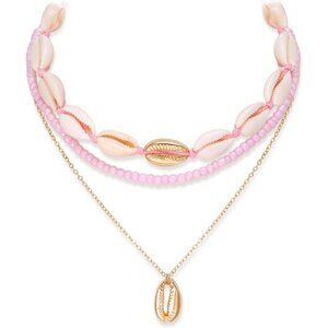 🆕 Women Pink Starfish Natural Seashell Choker Collar Necklace Handmade Jewelry